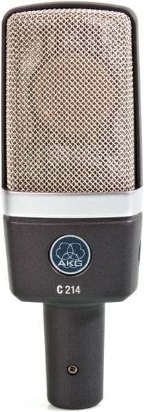 AKG C214 - конденсаторный микрофон с 1" мембраной. В комплекте: держатель антивибрационный, КЕЙС