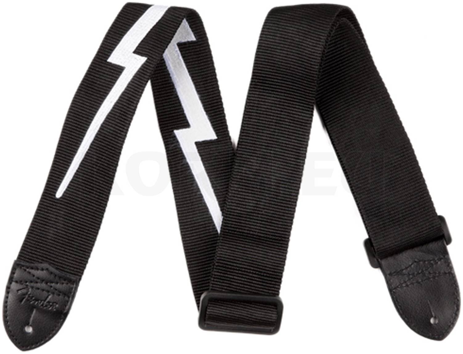 FENDER 2.5' NYLON LIGHTNING BOLT STRAP BLACK - Ремень