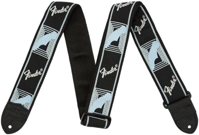FENDER 2' MONOGRAMMED STRAP BLACK/LIGHT GREY/BLUE - Ремень