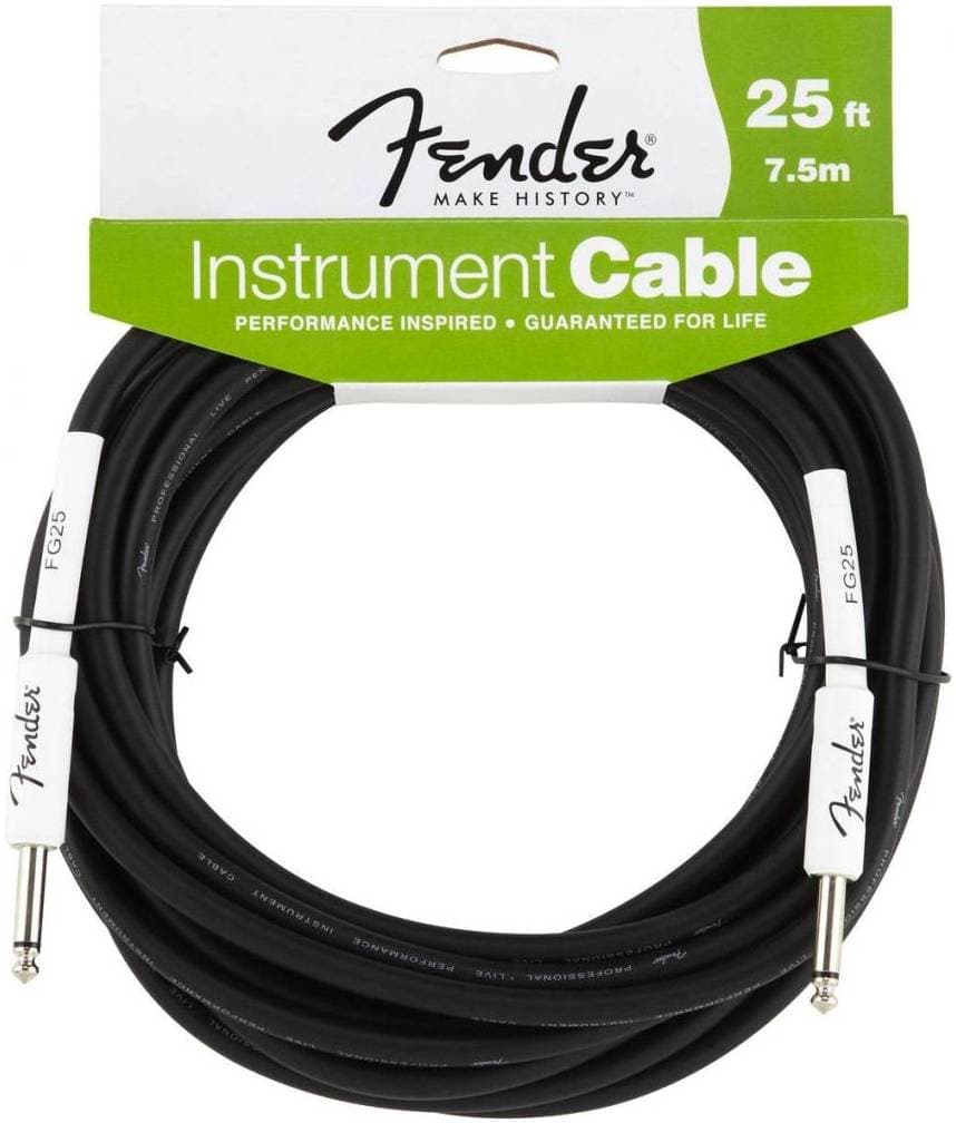 FENDER 25' INSTRUMENT CABLE BLACK - Инструментальный кабель