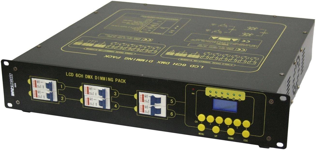 INVOLIGHT DD6 - диммер, 6 каналов, 2,2 кВт на канал, дроссели, DMX-512, аналоговое 0-10 В