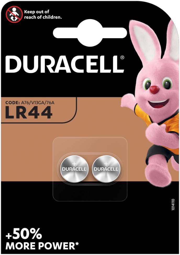 DURACELL LR44 уп 2 шт - Батарейка тип Таблетка