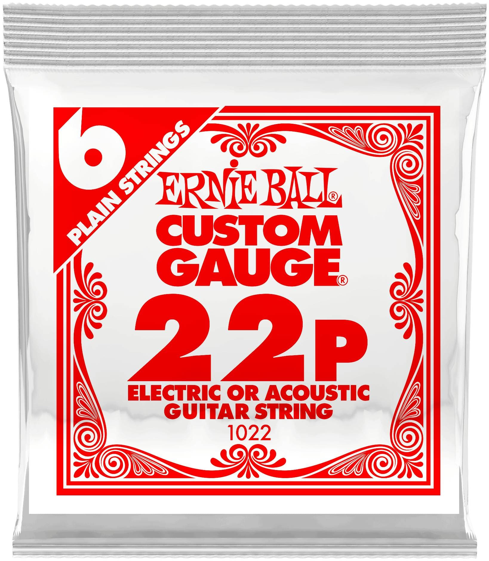 ERNIE BALL 1022 Plain Steel .022 - Струна одиночная для акустической и электрогитары