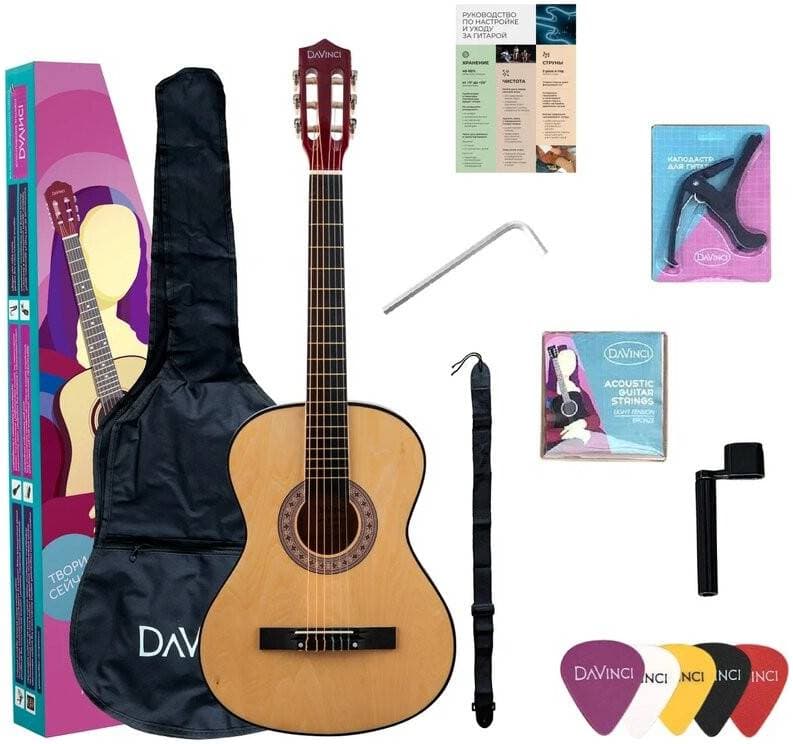 DAVINCI DC-50A NA PACK - Гитара классическая в наборе