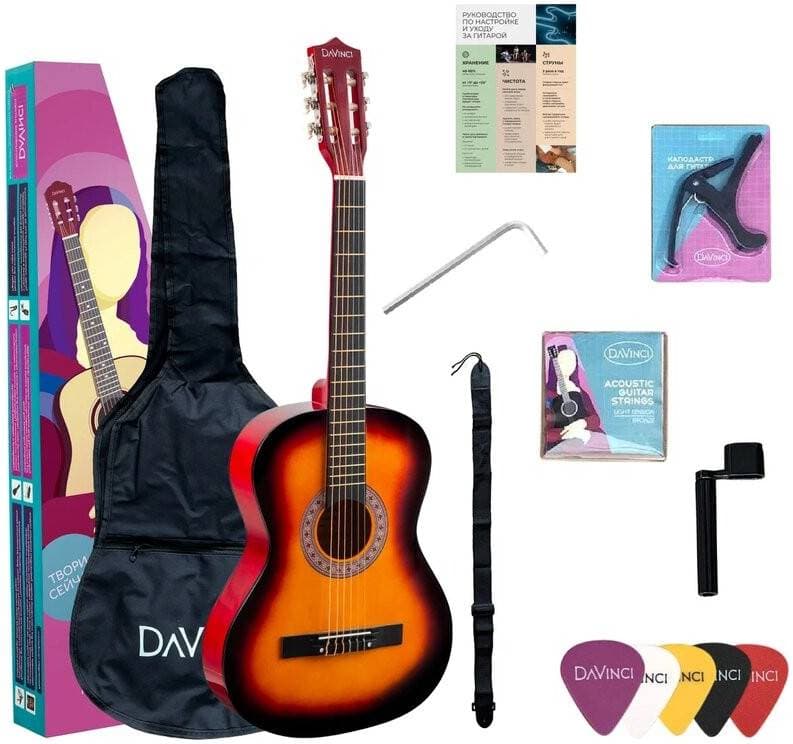 DAVINCI DC-50A SB PACK - Гитара классическая в наборе