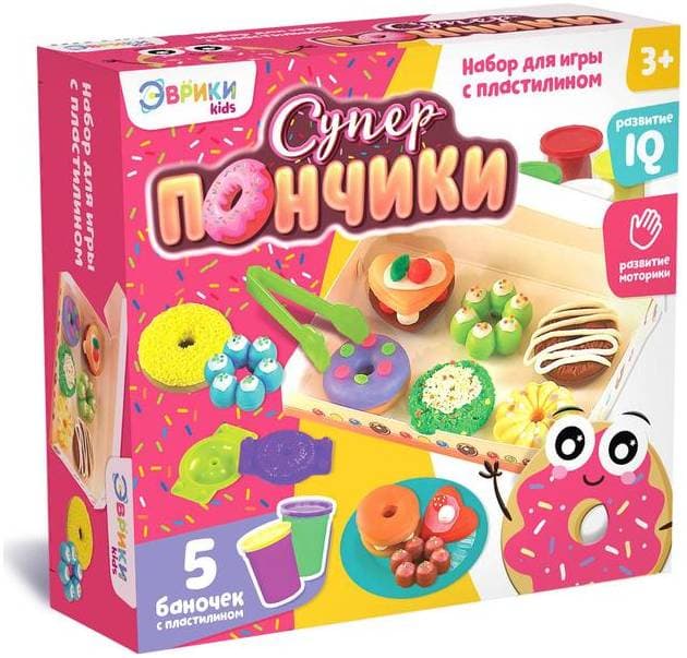 ЭВРИКИ "Суперпончики" - Набор для творчества пластилин