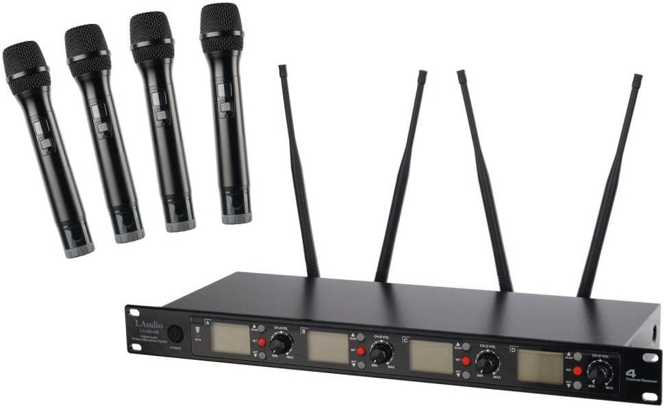 LAUDIO LS-Q6-4M Беспроводная микрофонная система, 4 ручных передатчика,...