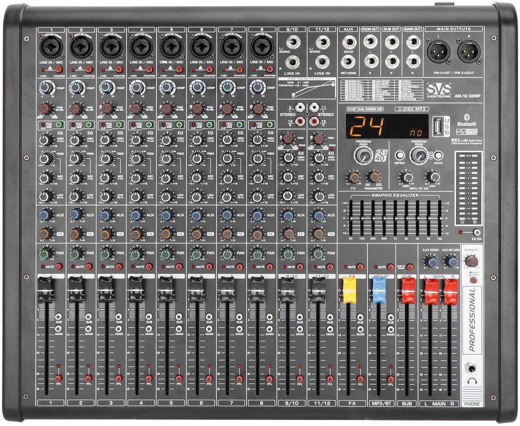 SVS AUDIOTECHNIK AM-12 COMP Микшерный пульт аналоговый, 12-канальный, 24...