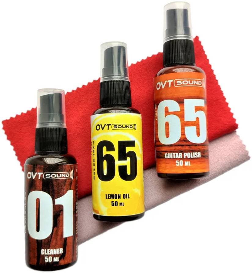 OVTSound-compl.50ml Комплект для ухода за гитарой: масло, очиститель, полироль, 2 салфетки, OVTSound