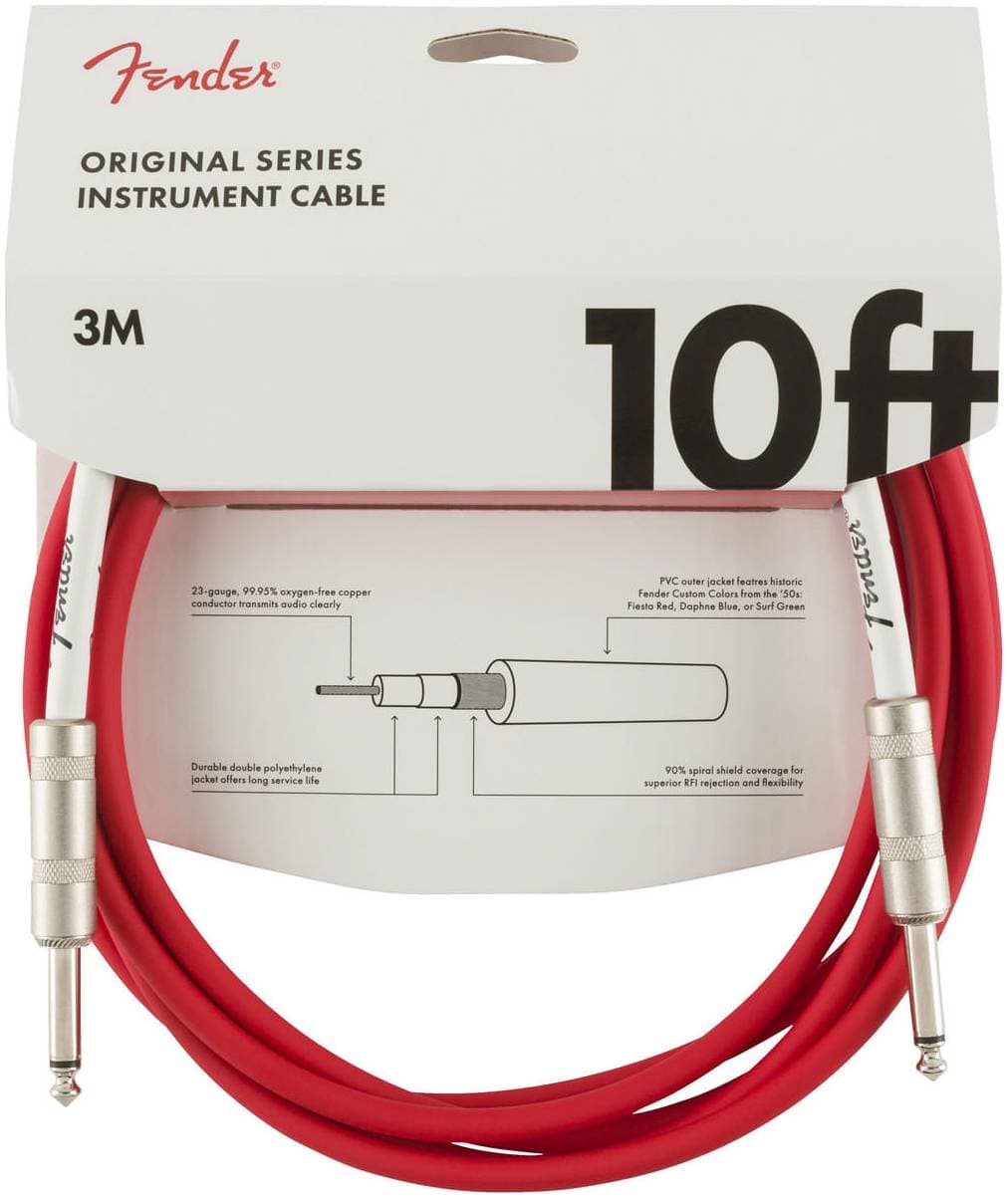 FENDER 10' Original INST CABLE Fiesta Red - Инструментальный кабель