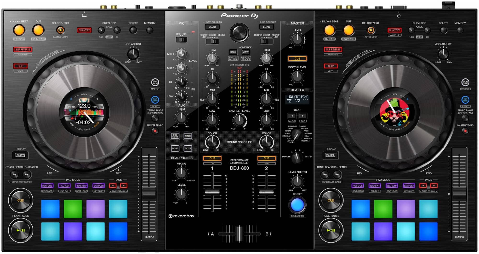 PIONEER DDJ-800 DJ контроллер для rekordbox dj, микшер 2 канала, дисплеи...