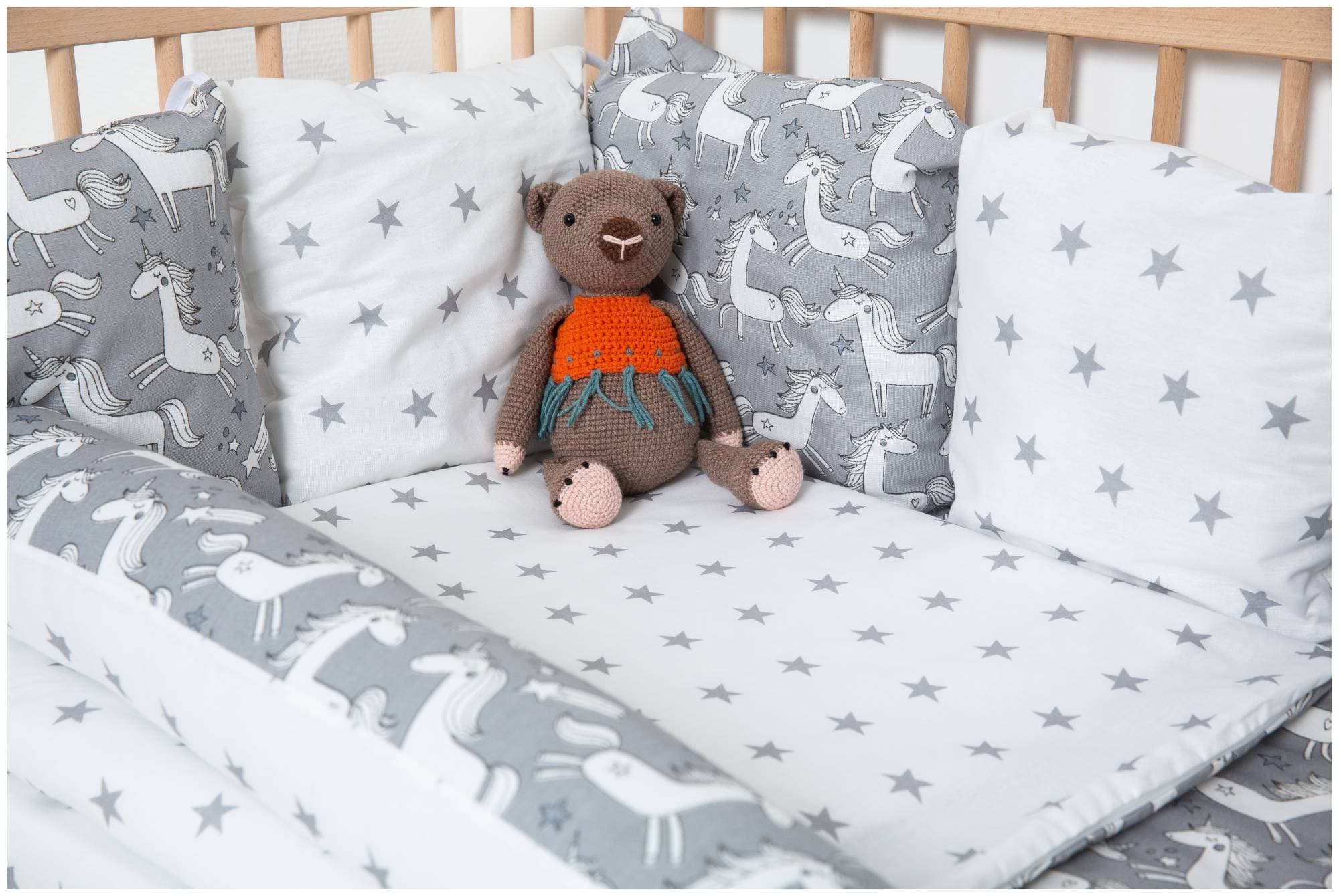 ВОМБАТИК Classic Collection Единорожки - Комплект постельного белья 3 в 1 (17 предметов)