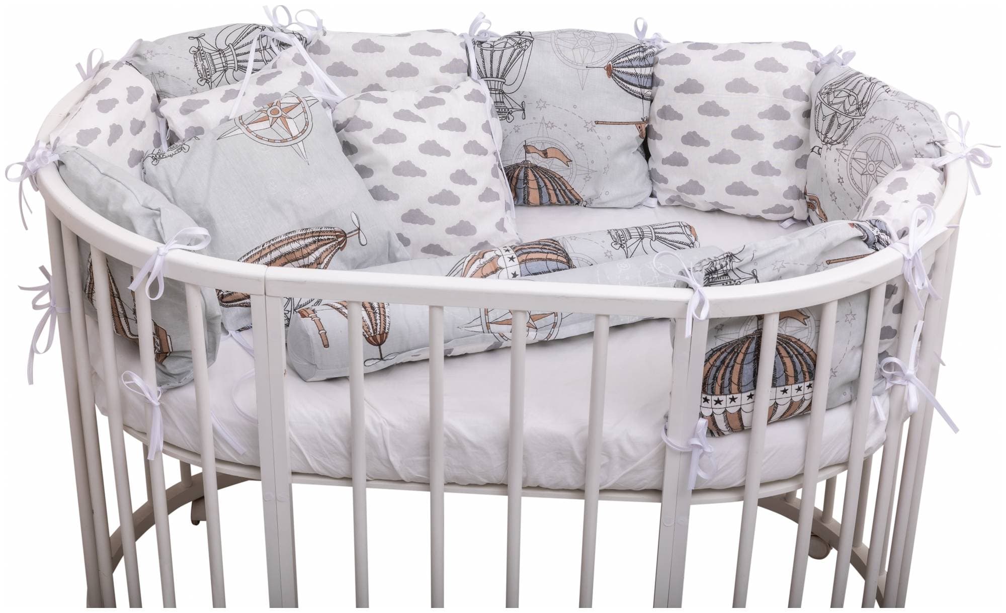 ВОМБАТИК Classic Collection Путешественники - Комплект подушек-бортиков 3в1(14 предметов)