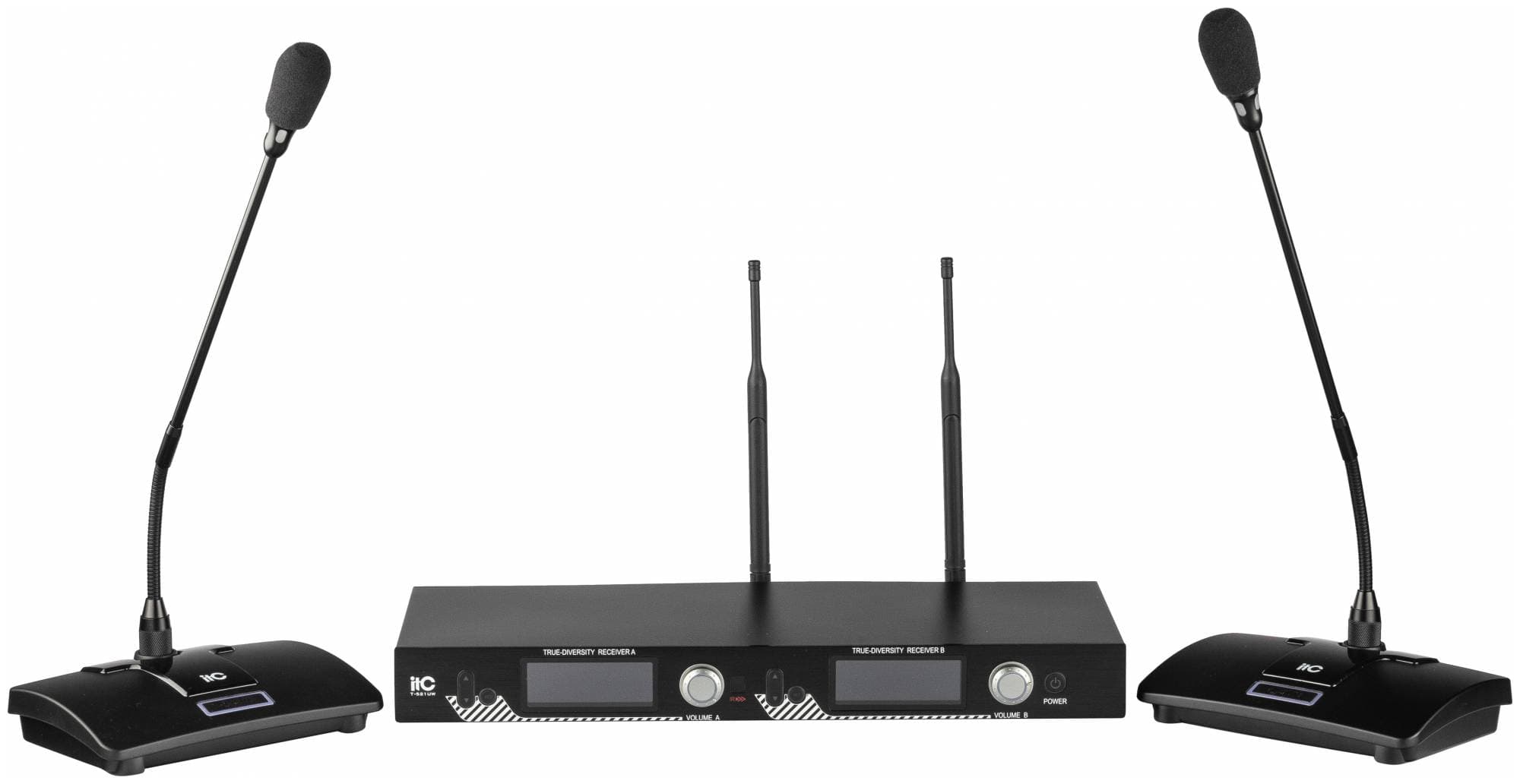 ITC T-521UZ - радиосистема UHF двухканальная с двумя настольными микрофонами...